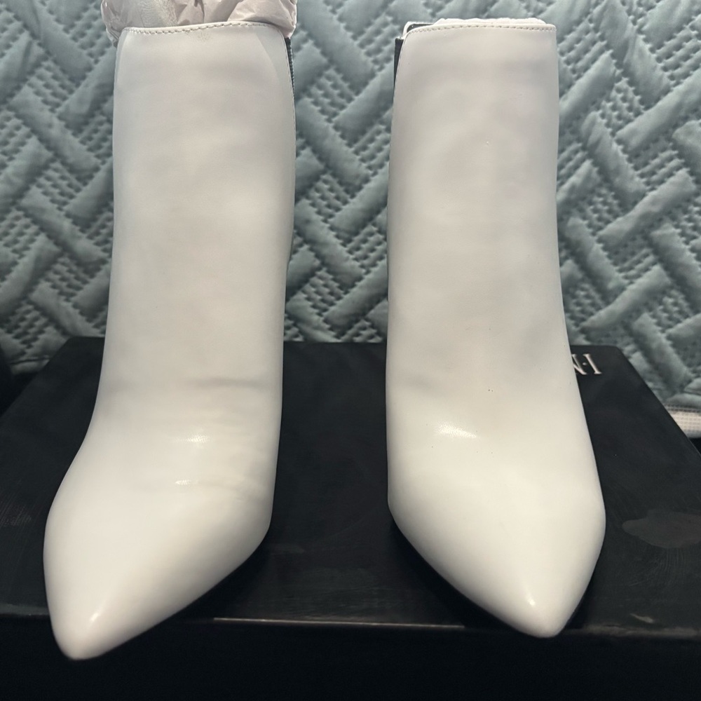 INC International Concepts Sleek White Ankle Boots